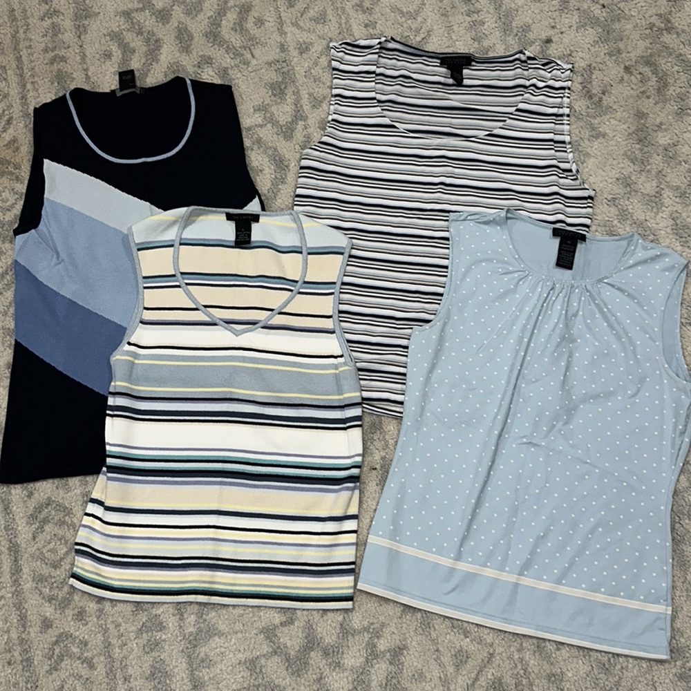 THE LIMITED - 4 pack dress tanks - GREAT condition! 3 Large/1!Medium (fits L)